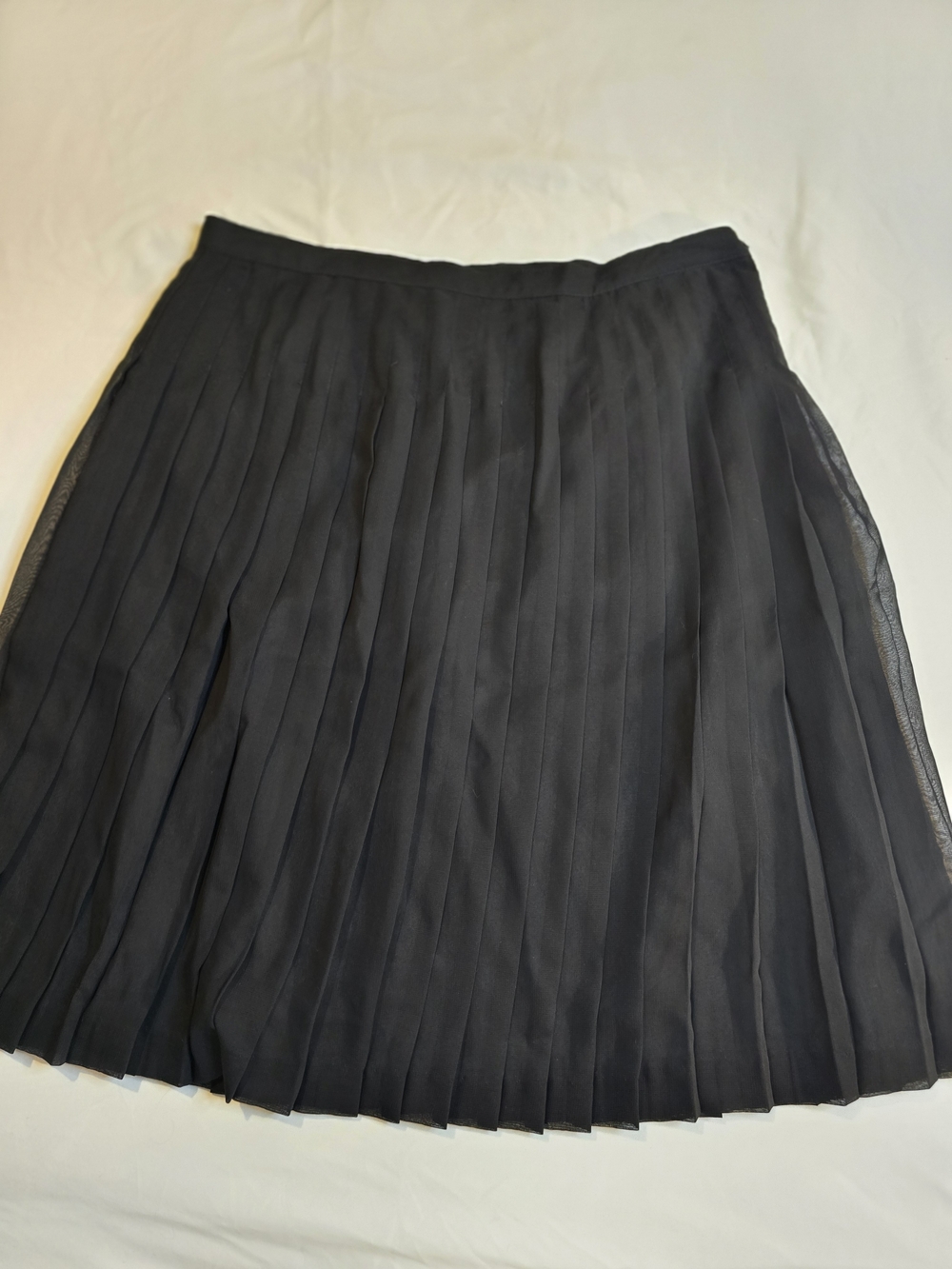 Vintage Kathy Ireland Black Pleated Midi Skirt - Size 16